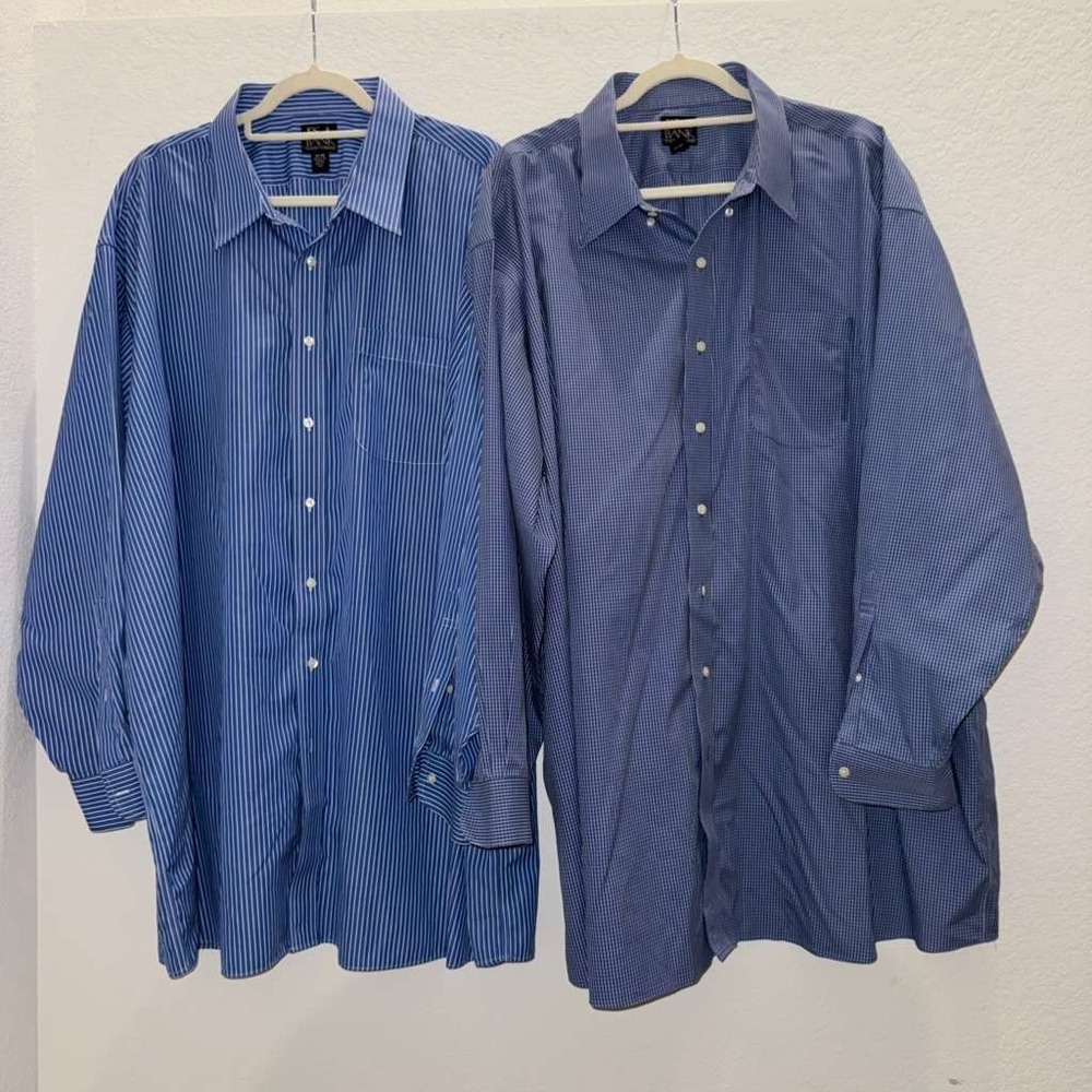 Jos. A. Bank Men's Size 20-35 3XL Dress shirt 100% Cotton Lot of 2 Work Office